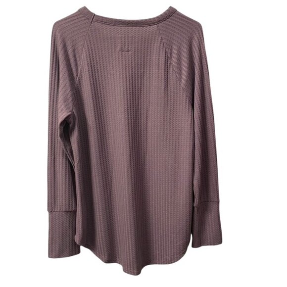 Chaser Waffle Knit Thermal Long Sleeve Top Purple Size XL - Picture 2 of 13